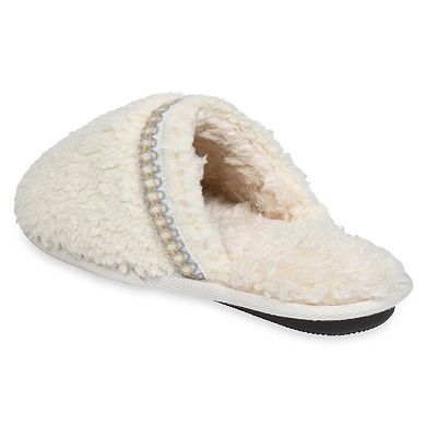 GaaHuu Women's Braid Trim Memory Foam Scuff Slippers