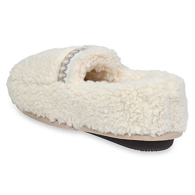 GaaHuu Women's Braid Tape Trim Sherpa Moccasin Slippers