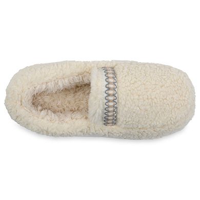 GaaHuu Women's Braid Tape Trim Sherpa Moccasin Slippers