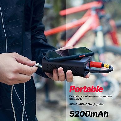 One Tire Inflator 5200mAh/7.4V Battery Capacity With Portable Power Bank