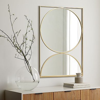 LuxenHome Gold Hourglass Frame Metal Modern Accent Wall Mirror