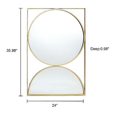 LuxenHome Gold Hourglass Frame Metal Modern Accent Wall Mirror