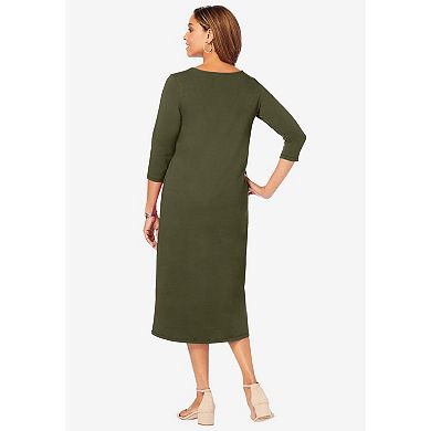 Jessica London Women's Plus Size Knit T-shirt Dress