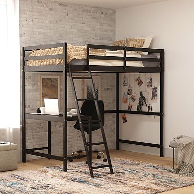 Flash Furniture Kids Riley Loft Bed Frame With Desk