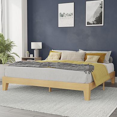 Flash Furniture Evelyn Wood Platform Bed With Support Slats