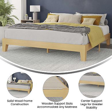 Flash Furniture Evelyn Wood Platform Bed With Support Slats