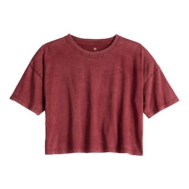 Juniors' SO® Solid Cropped Boxy Tee