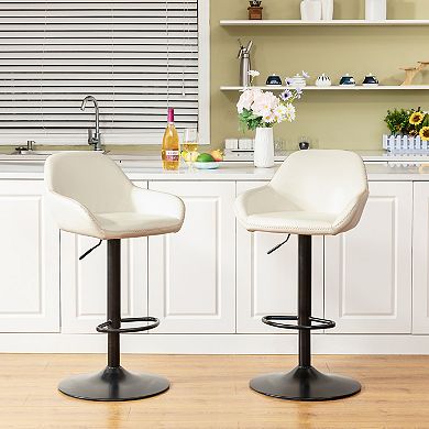 Glitzhome Mid Century Bar Stools Set Of 2