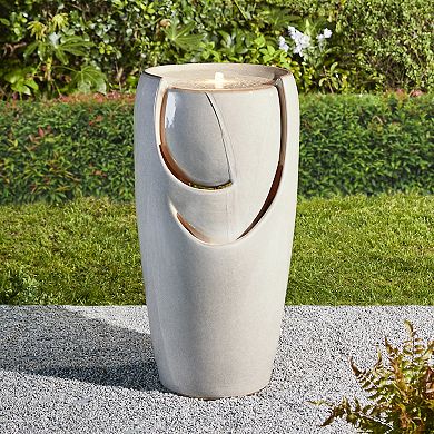 Glitzhome Oversized Ceramic Vase Outdoor Water Fountain