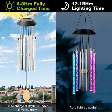 Solar Wind Chime Lights, 4.72x4.72x30.87, Energy-efficient Garden Delight