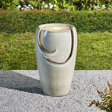 Glitzhome Ceramic Vase Outdoor Water Fountain