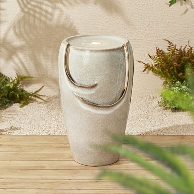 Glitzhome Ceramic Vase Outdoor Water Fountain