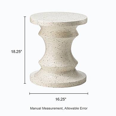 Glitzhome Decorative Garden Stool, 18.25" H Chess Pedestal Antique Accent Table