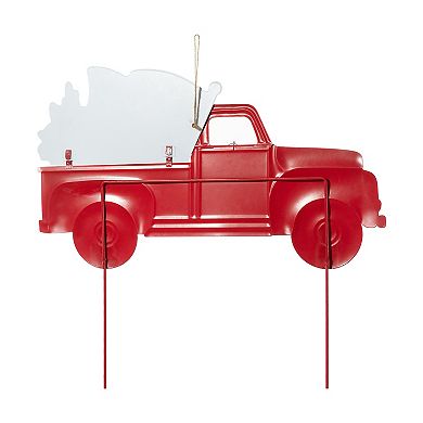 Glitzhome 23.75"h Metal Truck Patriotic Garden Yard Signs With Stake