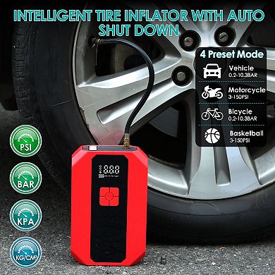 Portable Car Jump Starter - 1500a, Air Compressor, Led Flashlight, For Car Battery/tires