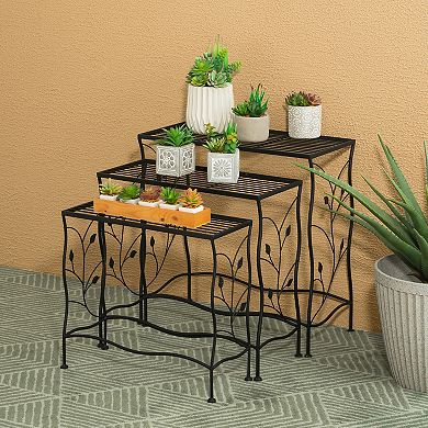 Glitzhome 3 Pieced Nesting Metal Plant Stand