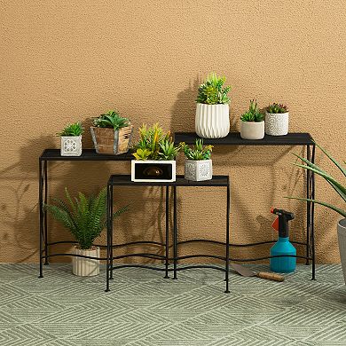 Glitzhome 3 Pieced Nesting Metal Plant Stand