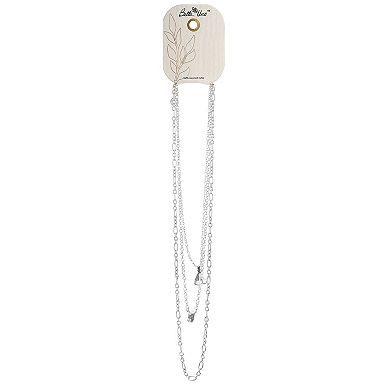 Bella Uno Worn Silver Multi-strand Link Chain Necklace