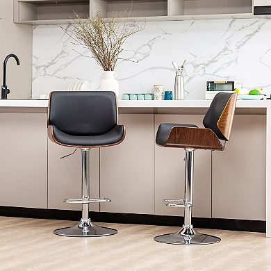 Glitzhome Adjustable Bar Stool Set Of 2