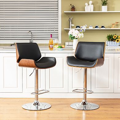 Glitzhome Adjustable Bar Stool Set Of 2