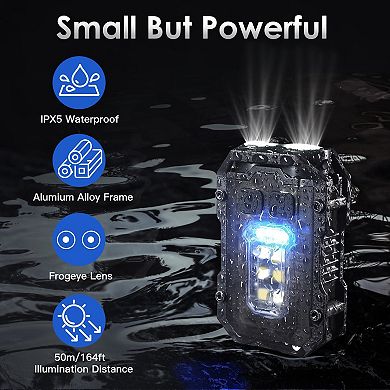 Mini Pocket Keychain Flashlight - Led Cob, Waterproof, 8 Modes, With Magnet, For Emergency