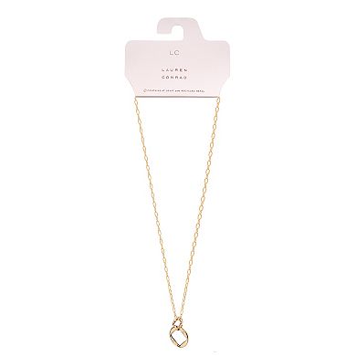 LC Lauren Conrad Gold Tone Diamond Cut-Out Long Pendant Necklace