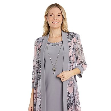 Women's R&M Richards 3-pc. Sleeveless Sheath Dress, Jacket & Necklace Set 