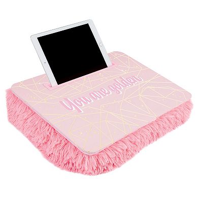 Make It Real 3C4G Pink & Gold Deluxe Faux Fur Lap Desk 