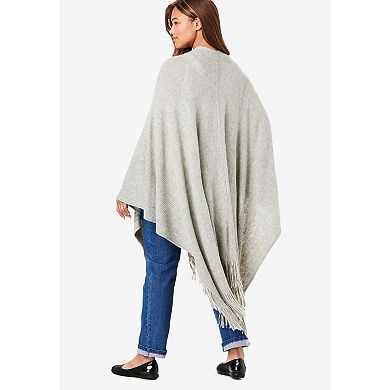 Woman Within Women's Plus Size Fringed Cape