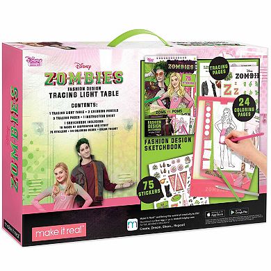 Disney's Zombies Make It Real 9-Piece Fashion Design Tracing Light Table Fashion Coloring Book