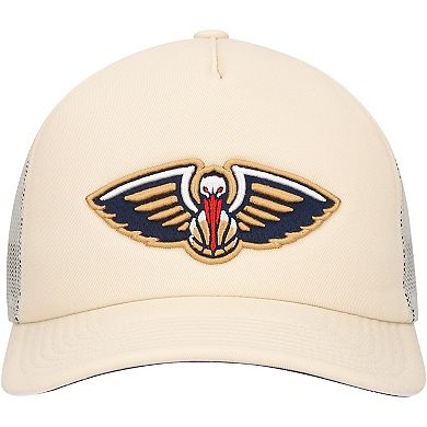 Men's Mitchell & Ness Cream New Orleans Pelicans Trucker Adjustable Hat