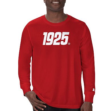 Men's Starter Red New York Giants 1925 Collection Long Sleeve T-Shirt
