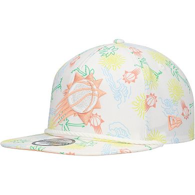 Men's New Era White Phoenix Suns Palm Trees and Waves Golfer Adjustable Hat
