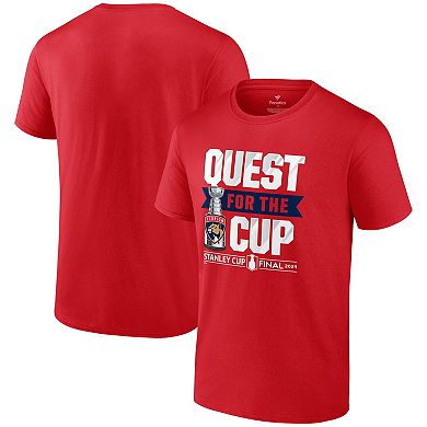 Men's Fanatics  Red Florida Panthers 2024 Stanley Cup Final Quest T-Shirt