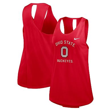 Women's Nike Scarlet Ohio State Buckeyes Primetime Open Back Tank Top