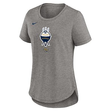 Women's Nike  Heather Gray Milwaukee Brewers 2024 City Connect Tri-Blend T-Shirt