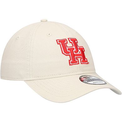 Men's New Era Cream Houston Cougars Team 9TWENTY Adjustable Hat