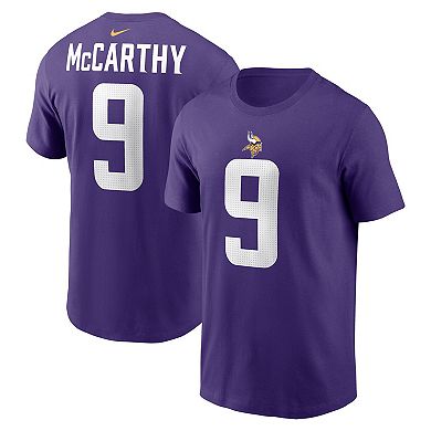 Youth Nike J.J. McCarthy Purple Minnesota Vikings 2024 NFL Draft First Round Pick Fuse Name & Number T-Shirt