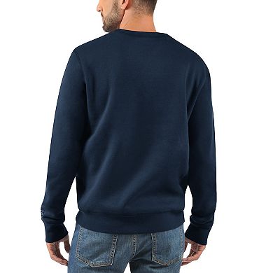 Men's Starter Navy New York Giants 1925 Collection Long Sleeve Pullover Sweatshirt