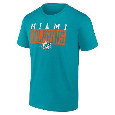 Men's Fanatics Aqua Miami Dolphins Head to Beat T-Shirt