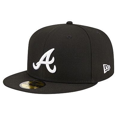 Men's New Era Black Atlanta Braves Logo 59FIFTY Fitted Hat