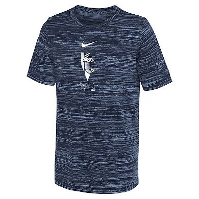 Youth Nike Blue Kansas City Royals City Connect Practice Graphic Performance T-Shirt