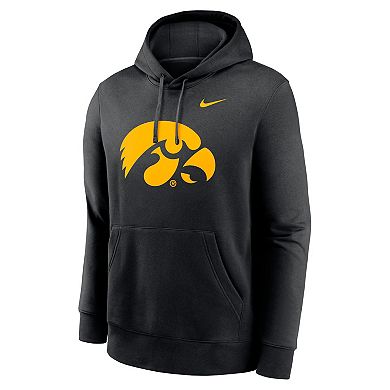 Men's Nike Black Iowa Hawkeyes Primetime Evergreen Club Fleece Pullover Hoodie