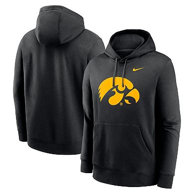 Men's Nike Black Iowa Hawkeyes Primetime Evergreen Club Fleece Pullover Hoodie