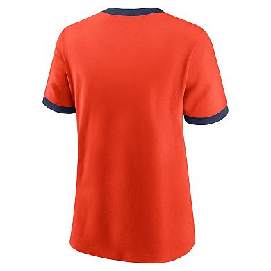 Women's Nike  Orange Houston Astros 2024 City Connect Ringer Tri-Blend T-Shirt