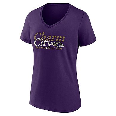 Women's Fanatics Purple Baltimore Ravens Hometown Defensive Stand V-Neck T-Shirt