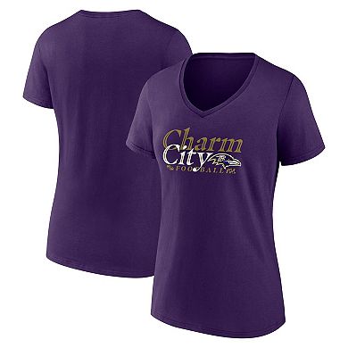 Women's Fanatics Purple Baltimore Ravens Hometown Defensive Stand V-Neck T-Shirt