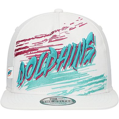 Men's New Era White Miami Dolphins Jazzy Golfer Snapback Hat