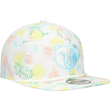 Men's New Era White Memphis Grizzlies Palm Trees and Waves Golfer Adjustable Hat