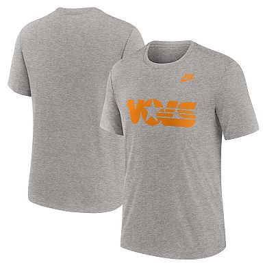 Men's Nike Heather Gray Tennessee Volunteers Blitz Evergreen Legacy Primary Tri-Blend T-Shirt